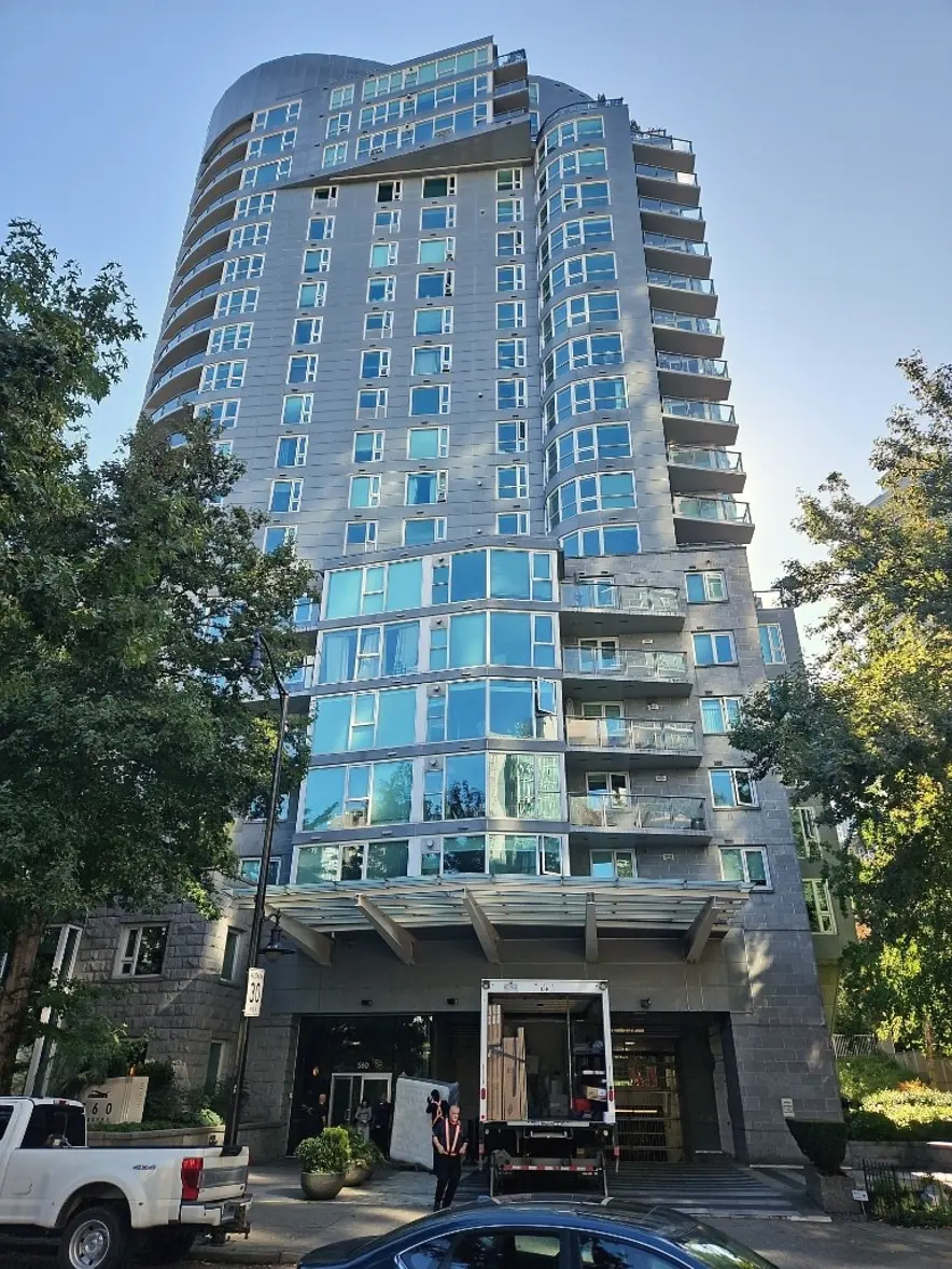 High-rise rental apartment tower on Cardero Street, Vancouver, assessed by a BES energy specialist for FortisBC energy efficiency incentives